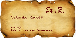 Sztanko Rudolf névjegykártya
